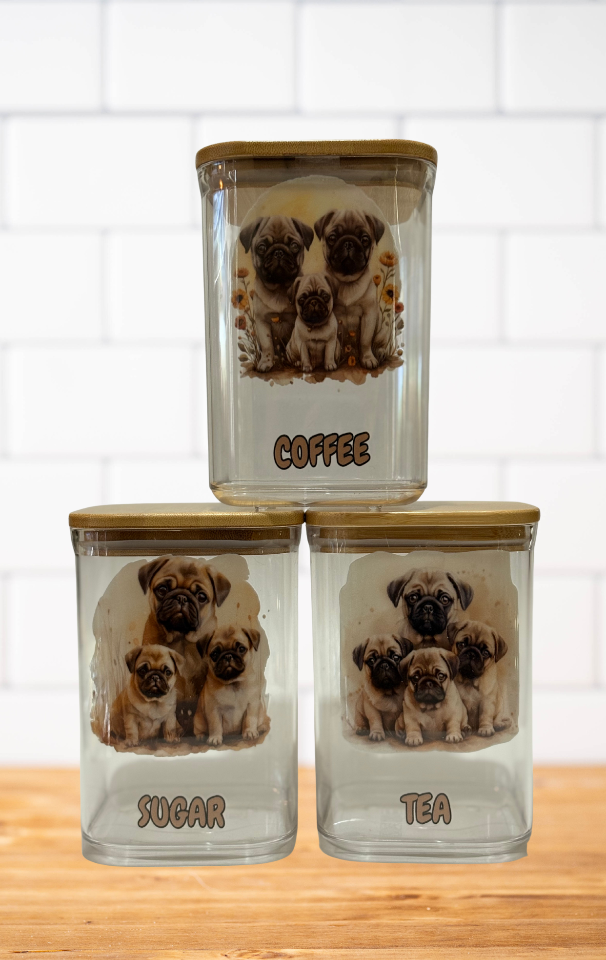 Pug Canister Set.