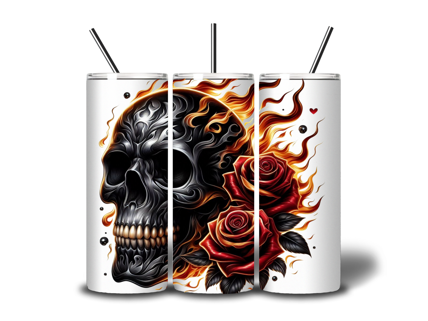 ORANGE SKULL STAINLESS 20oz TUMBLER