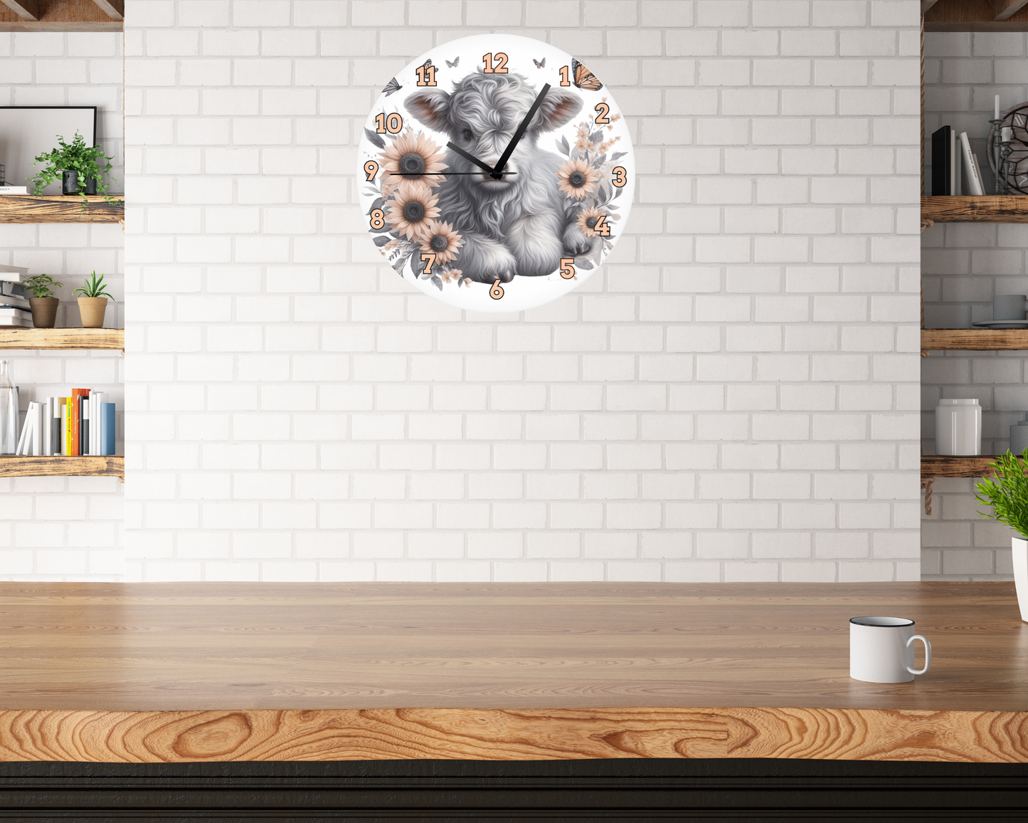 HIGHLAND COW WALL CLOCK