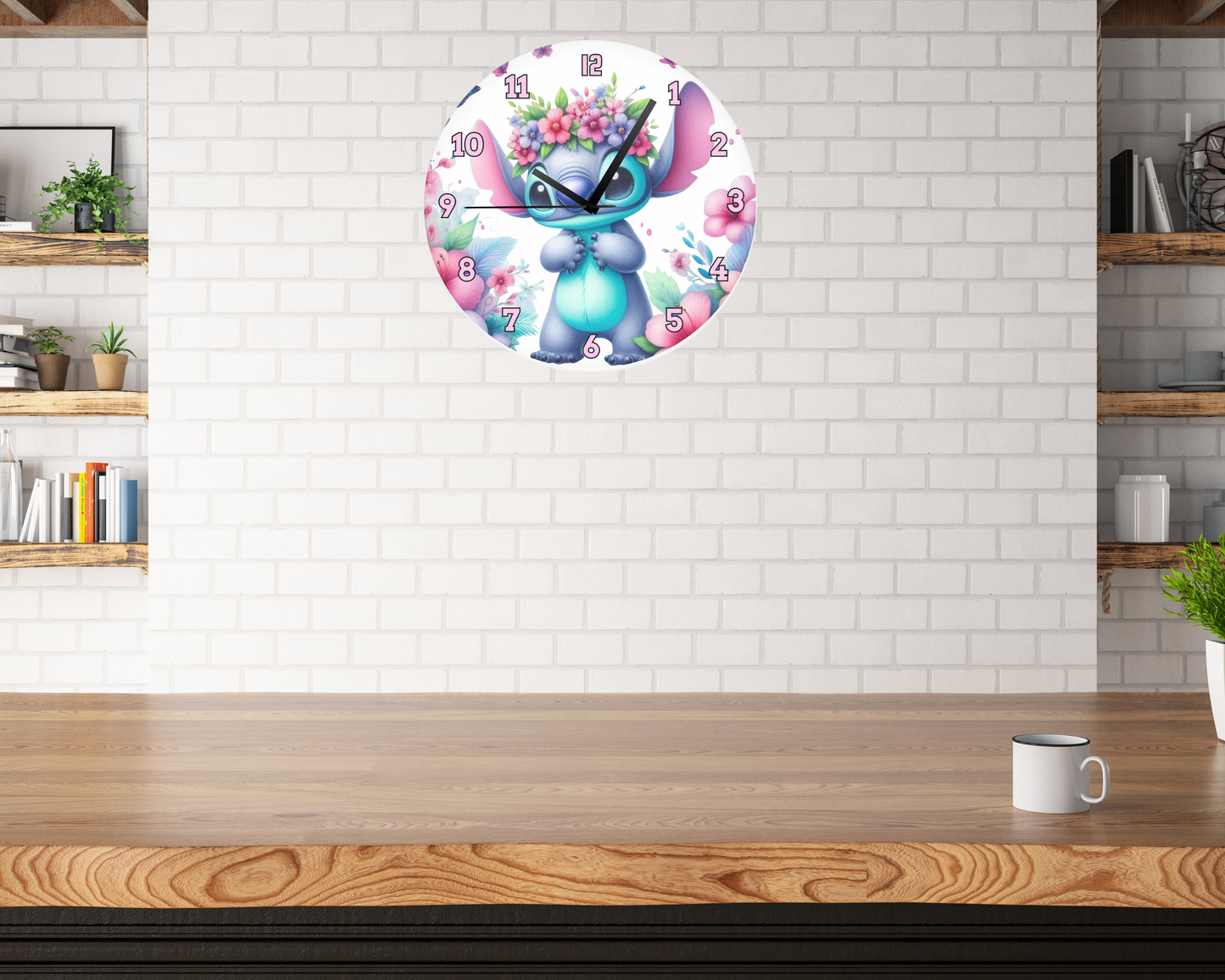 FLORAL STITCH WALL CLOCK