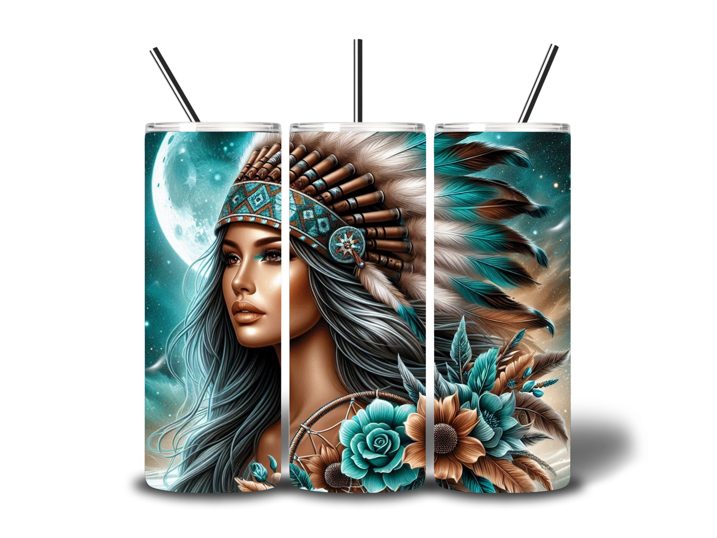 INDIAN GIRL 20oz STAINLESS TUMBLER