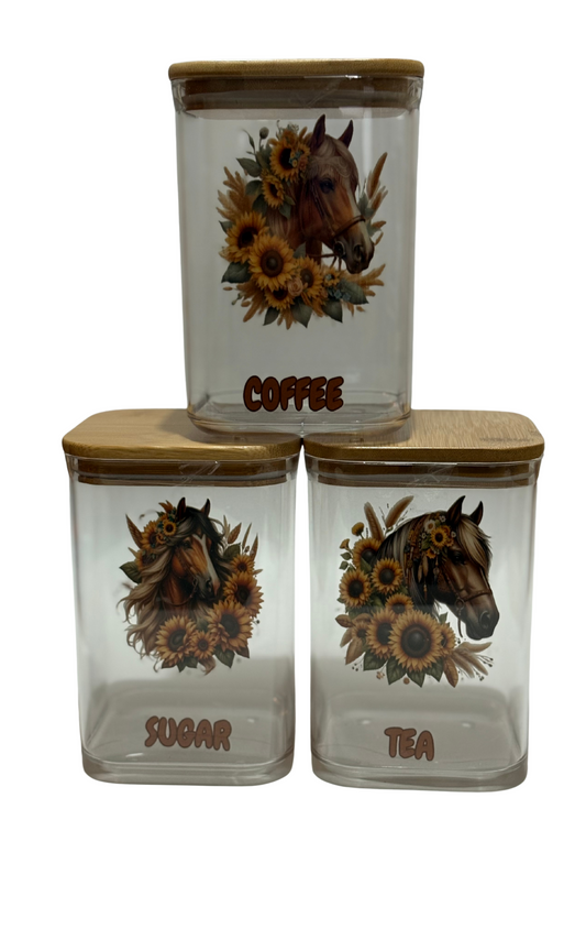 BOHO HORSE CANISTER SET