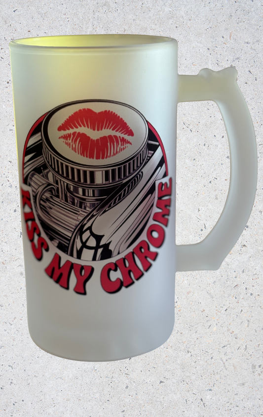KISS MY CHROME BEER MUG