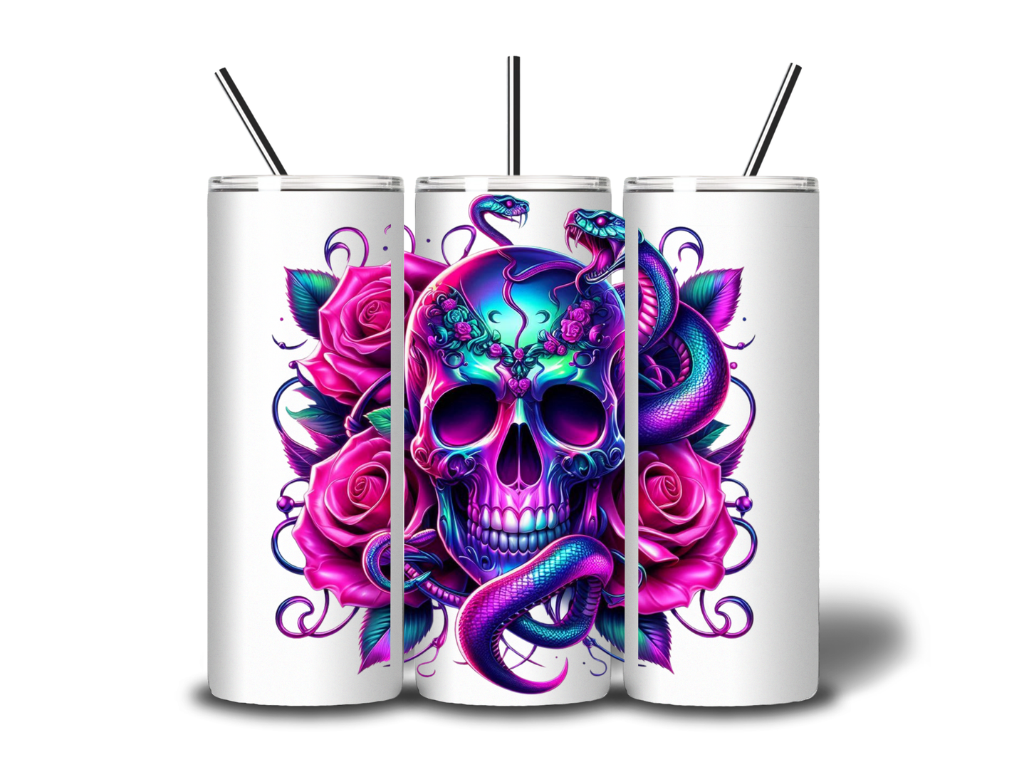 PINK SKULL STAINLESS 20oz TUMBLER