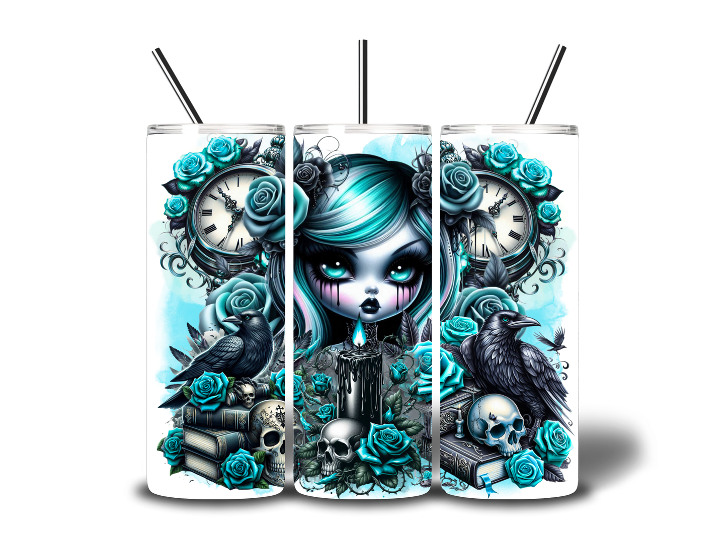 TEAL GOTHIC STAINLESS STEEL 20oz TUMBLER