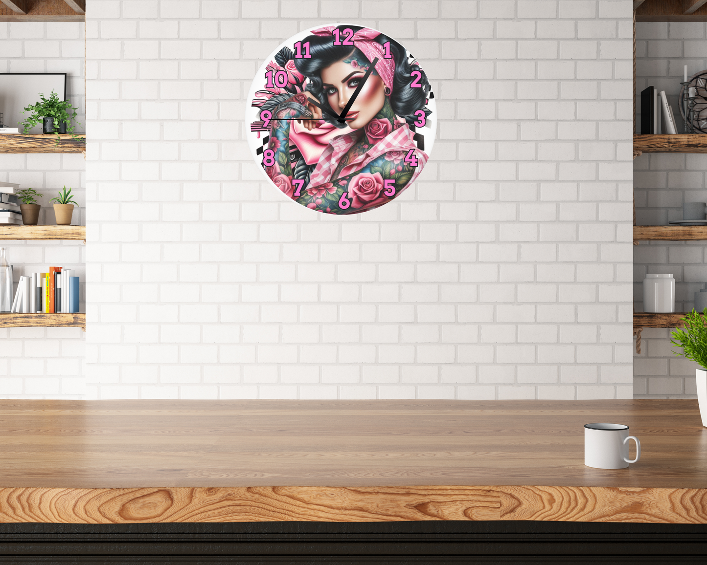 ROCKABILLY REBEL WALL CLOCK