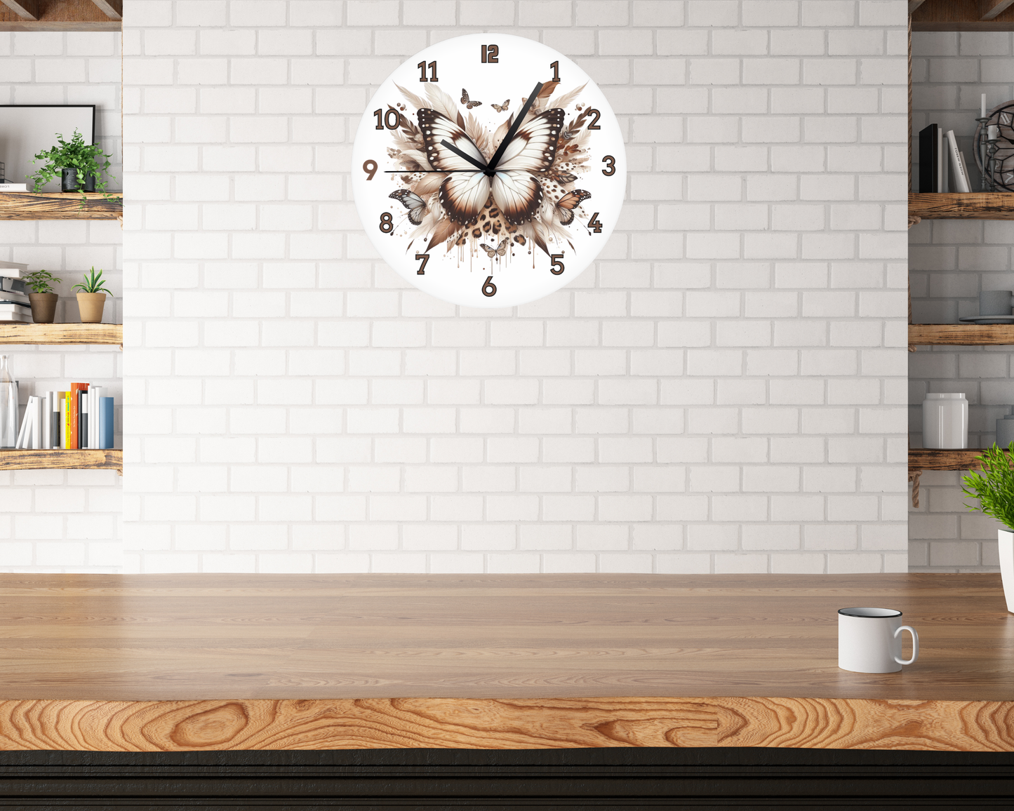 BOHO BUTTERFLY WALL CLOCK