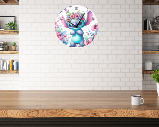 FLORAL STITCH WALL CLOCK