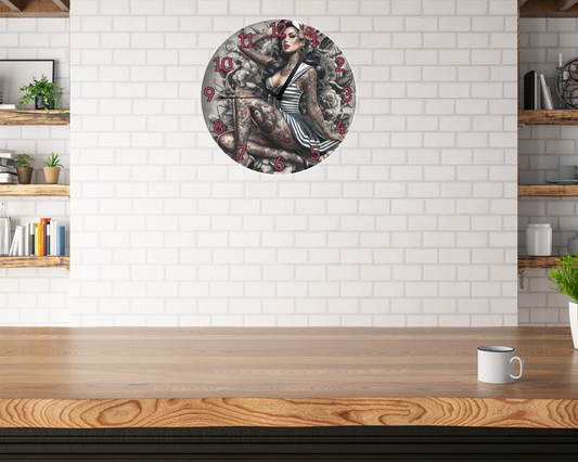 VINTAGE SAILOR GIRL WALL CLOCK