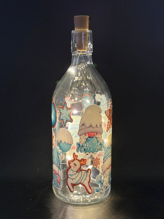 CHRISTMAS GLASS LIGHTS BOTTLE-GNOMES