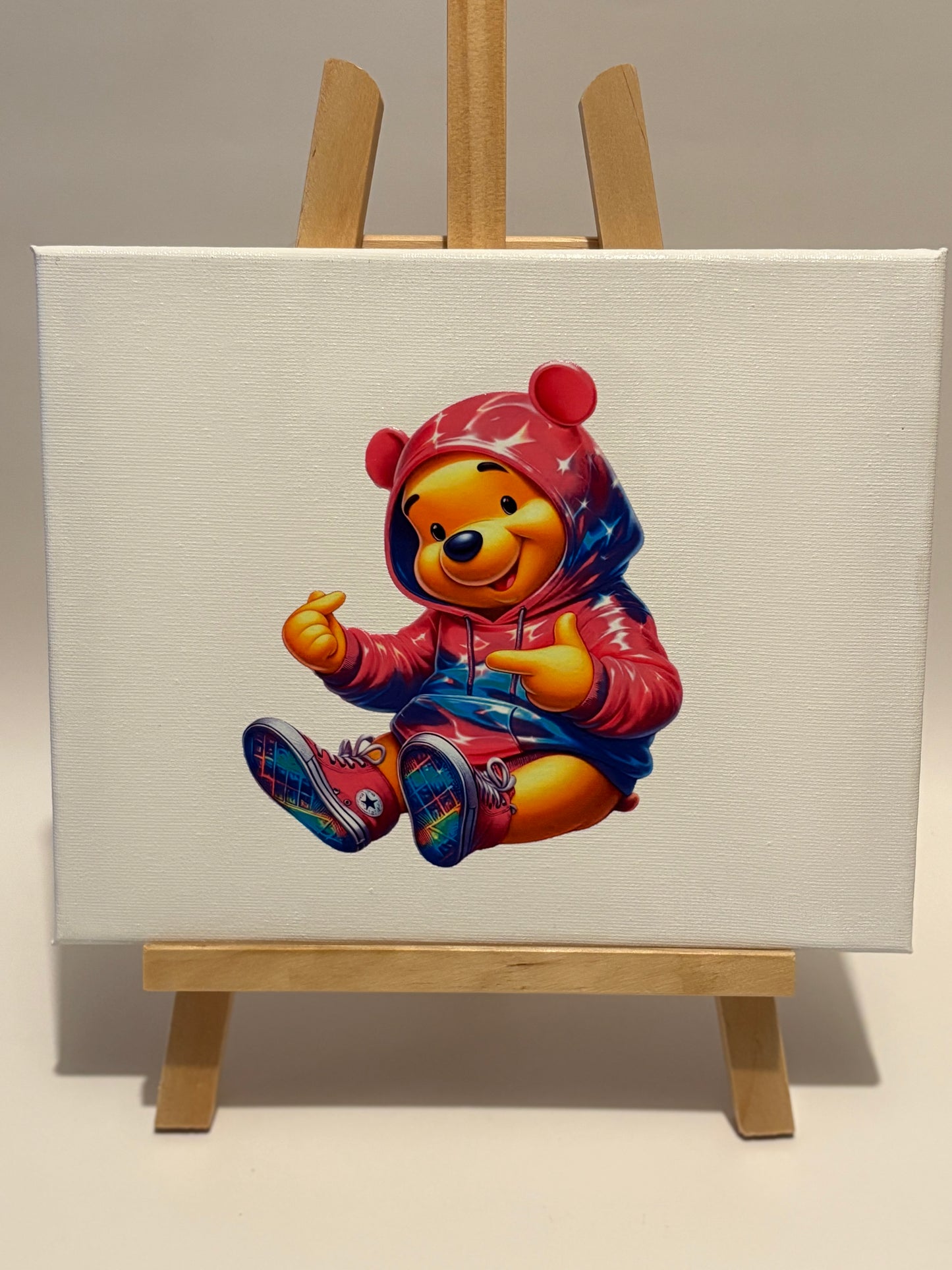 POOH BEAR HOODY WALL CANVAS PRINT