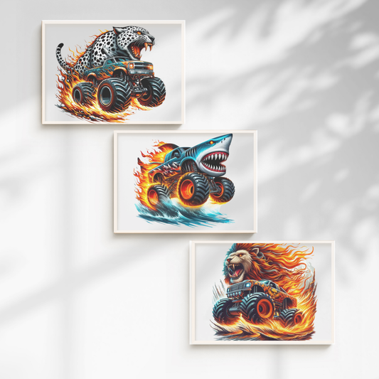 MONSTER TRUCKS WALL CANVAS PRINTS